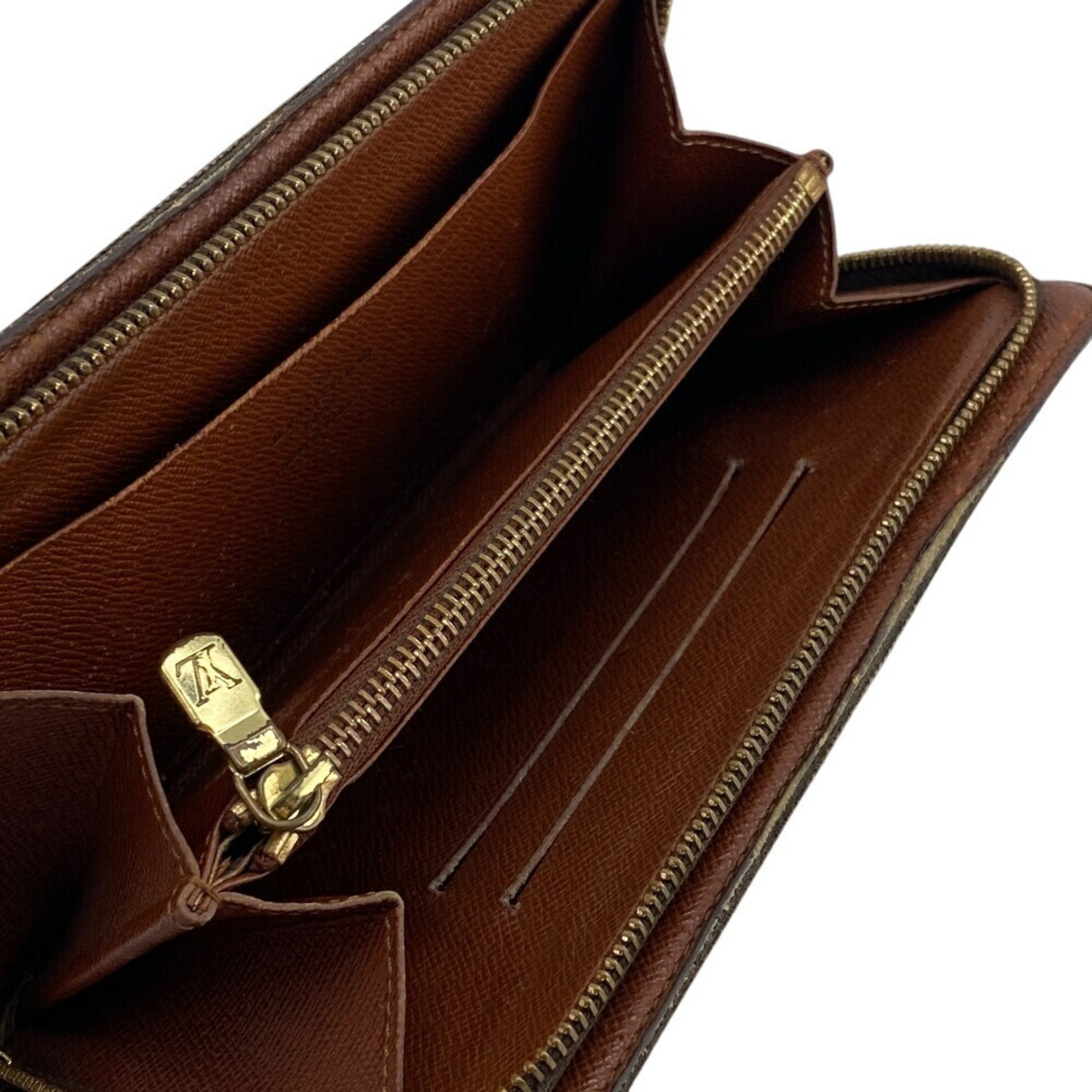 Louis Vuitton Monogram Brown Leather Long Wallet (Bi-Fold) (Pre-Owned)