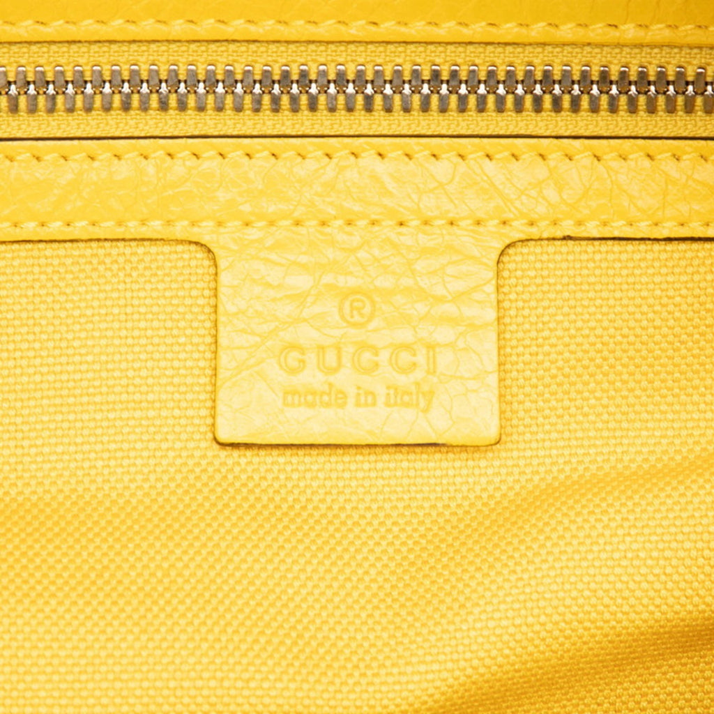 Gucci Yellow Leather Boston Bag Shoulder Bag (Pre-Owned)