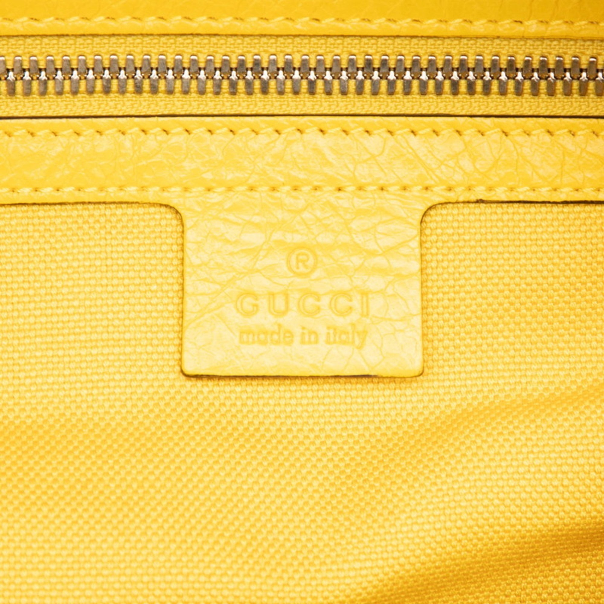 Gucci Yellow Leather Boston Bag Shoulder Bag (Pre-Owned)