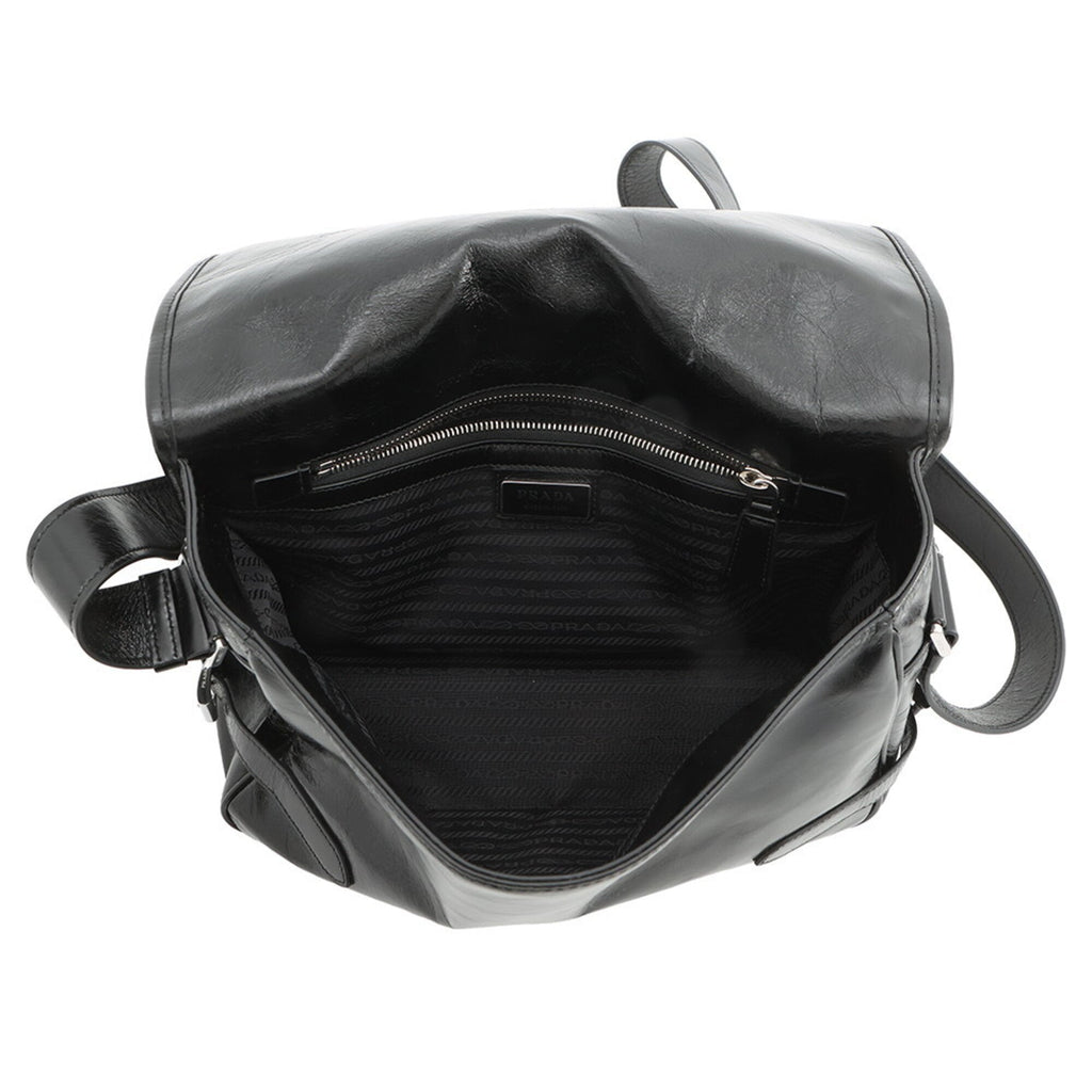 Prada Black Leather Handbag Shoulder Bag (Pre-Owned)
