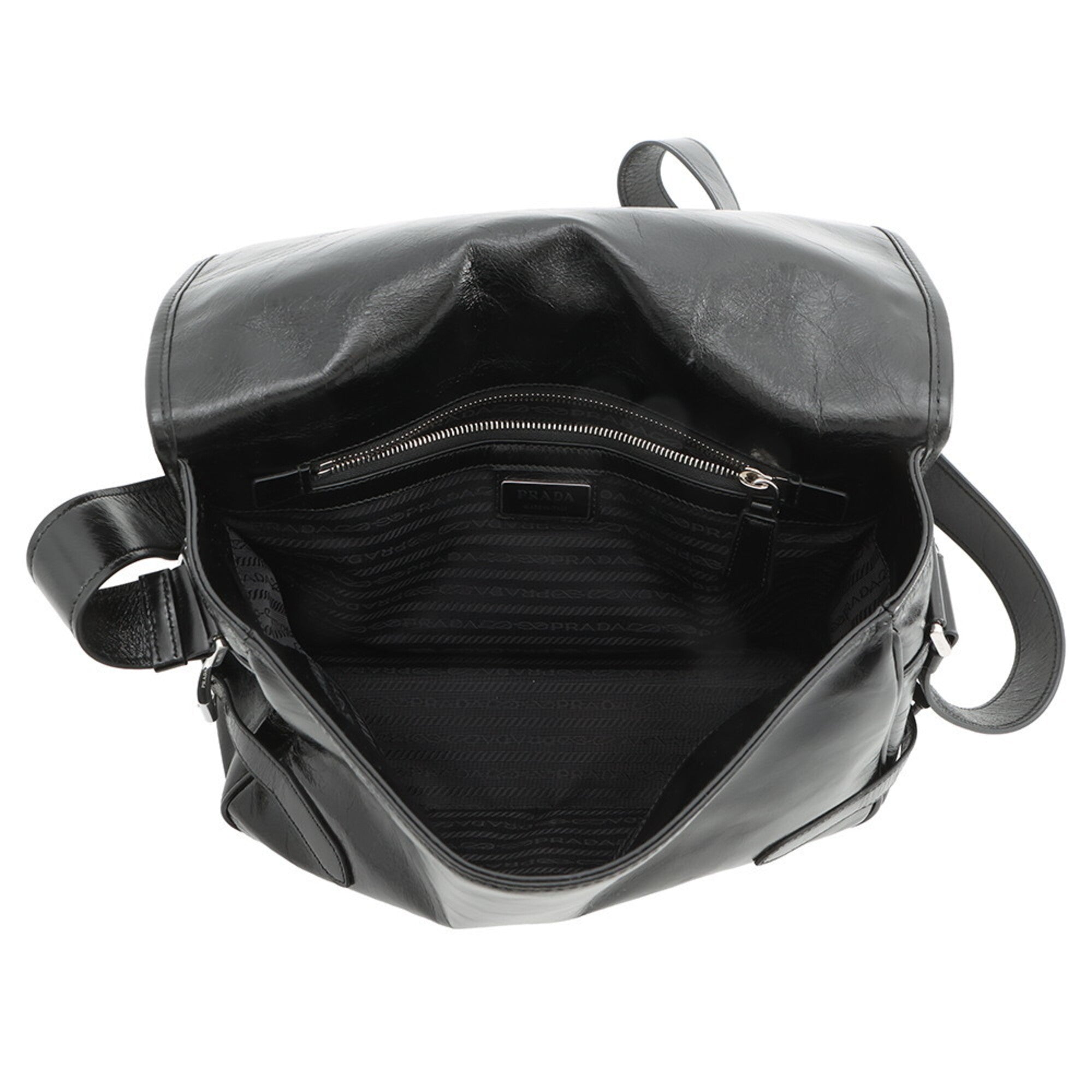 Prada Black Leather Handbag Shoulder Bag (Pre-Owned)