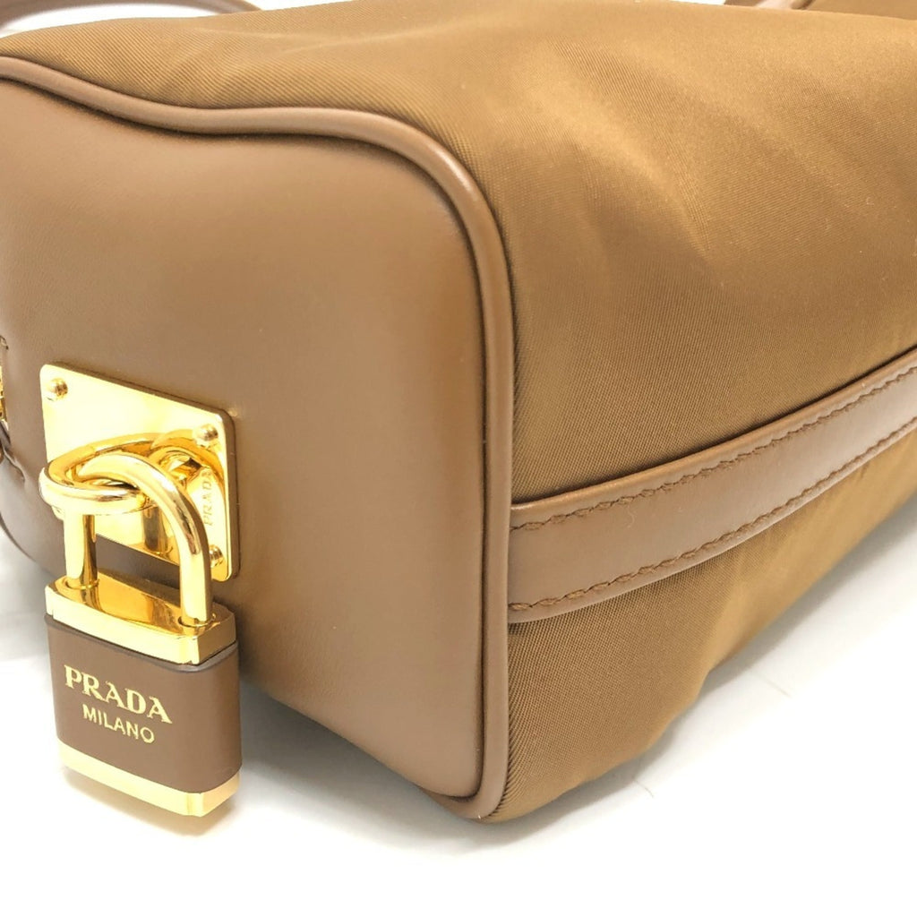 Prada Brown Nylon Leather Shoulder Bag (Pre-Owned)