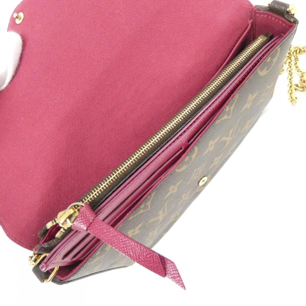 Louis Vuitton Marron Coated Canvas Pochette Shoulder Bag (Pre-Owned)