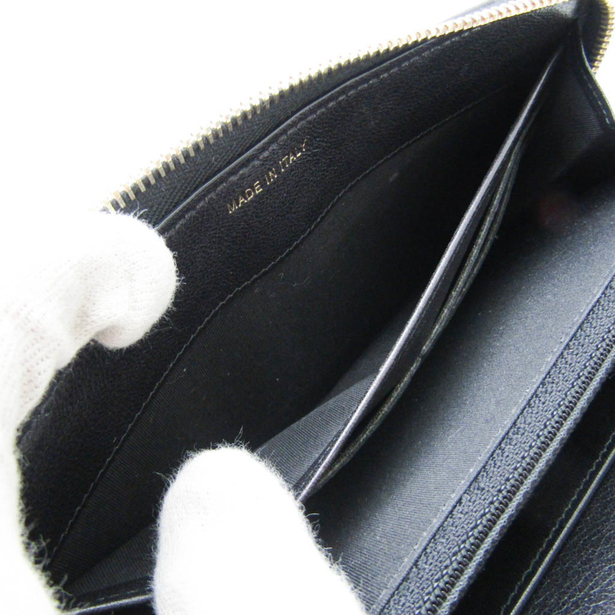 Chanel Black Leather Long Wallet (Bi-Fold) (Pre-Owned)