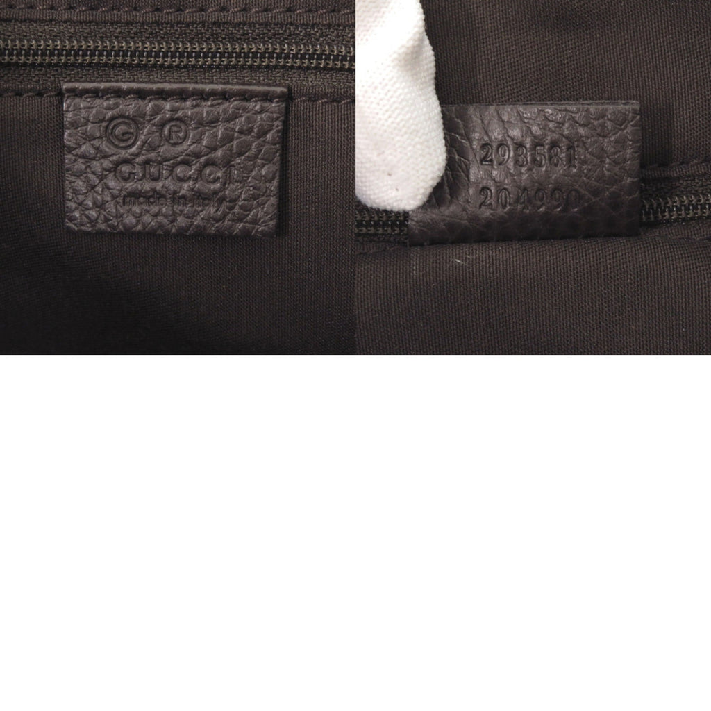 Gucci Dark Brown Leather Handbag Shoulder Bag (Pre-Owned)