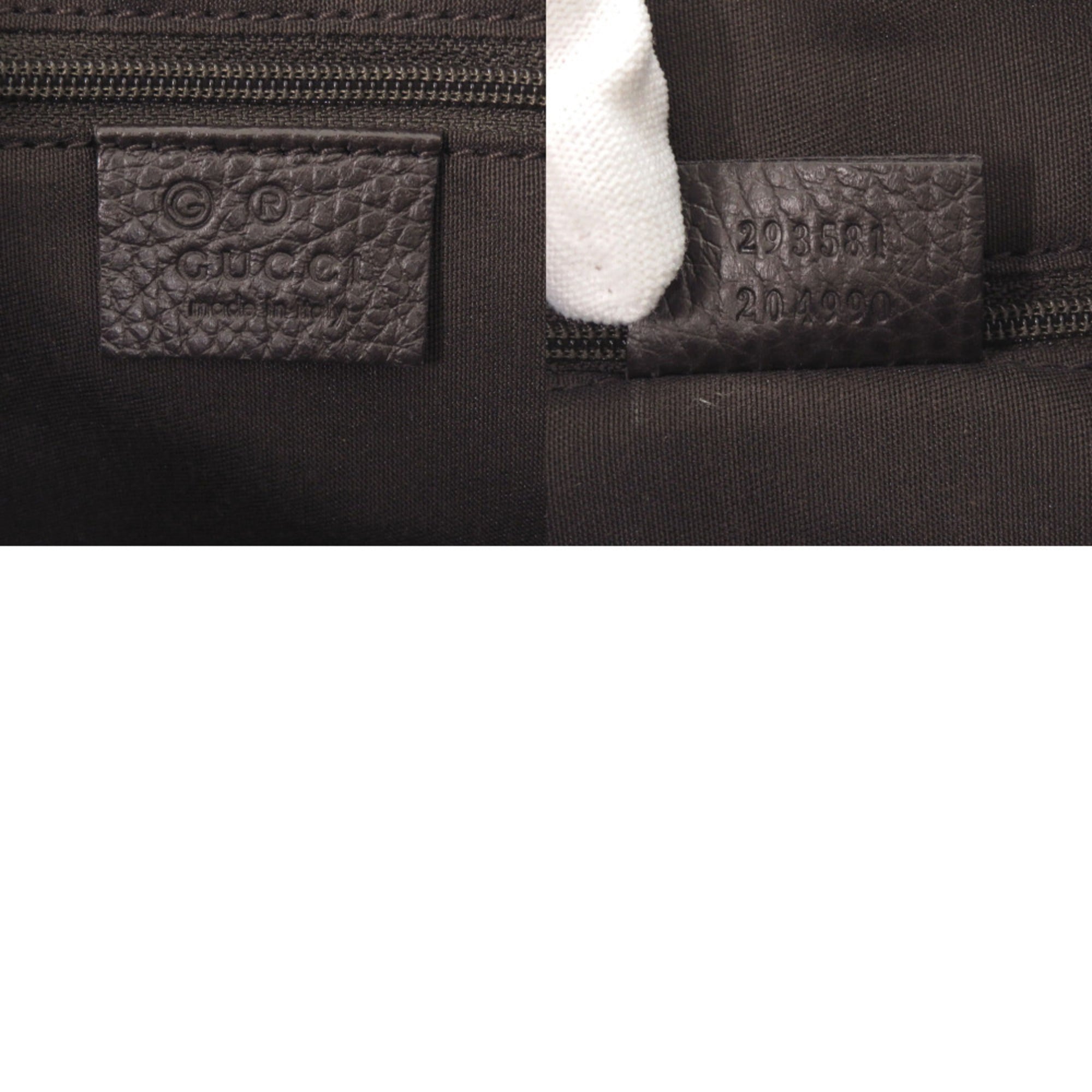 Gucci Dark Brown Leather Handbag Shoulder Bag (Pre-Owned)