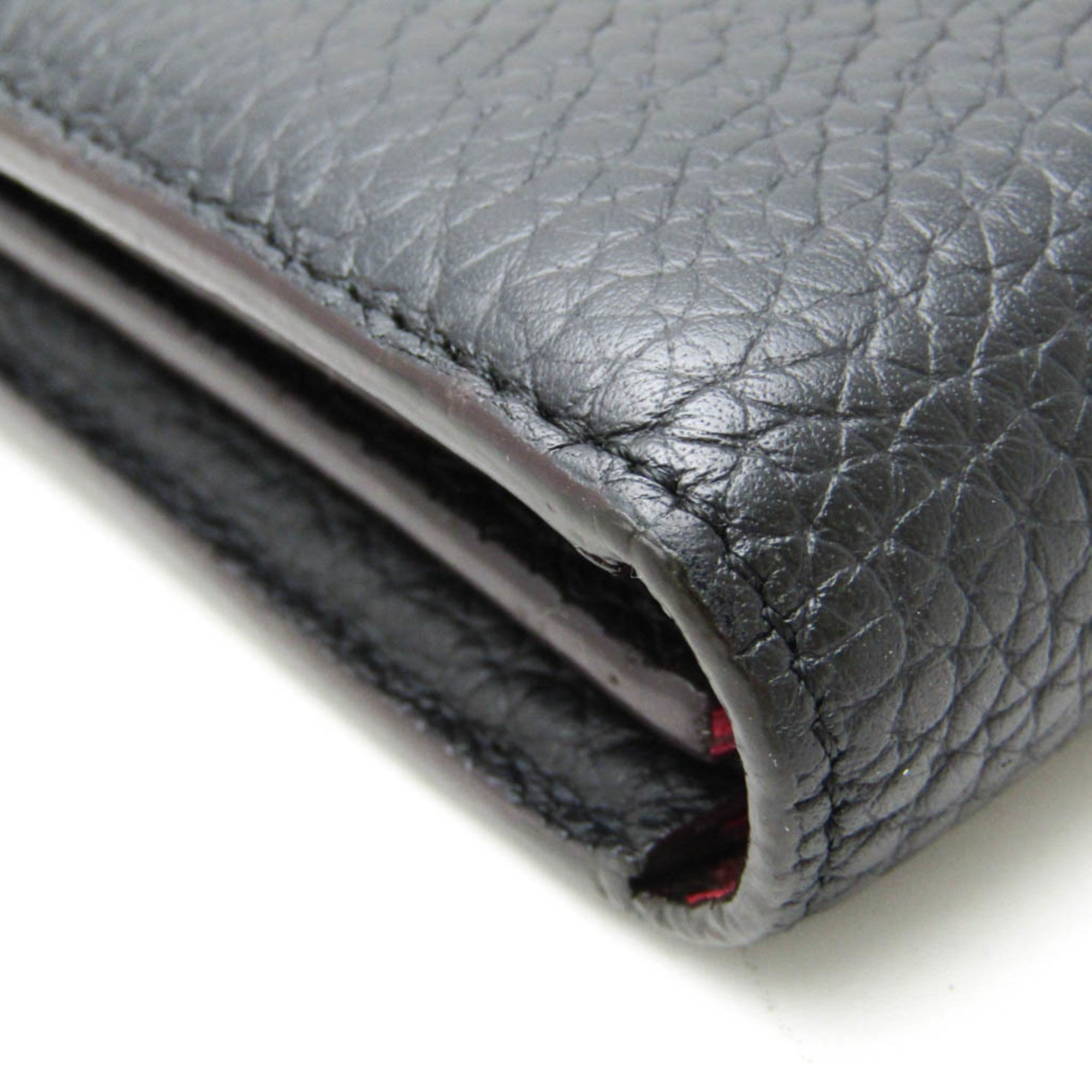 Louis Vuitton Taurillon Noir Leather Long Wallet (Bi-Fold) (Pre-Owned)