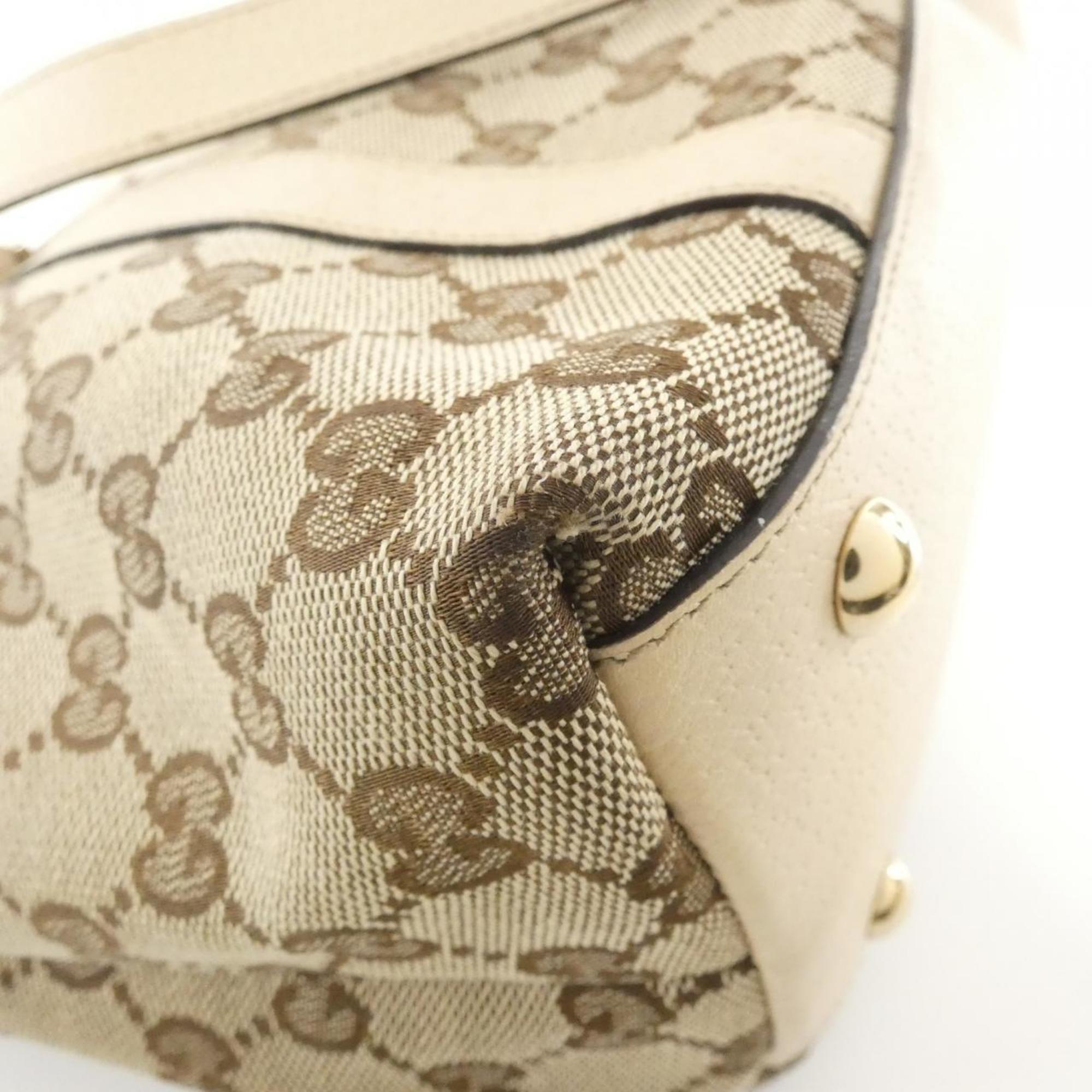 Gucci Beige Gg Canvas Handbag (Pre-Owned)