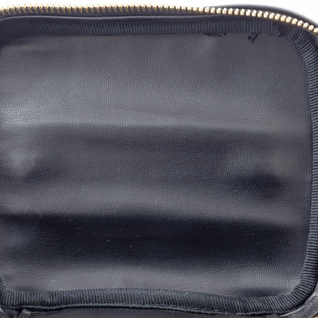 Chanel Black Leather Handbag Pouch Vanity Bag (Pre-Owned)