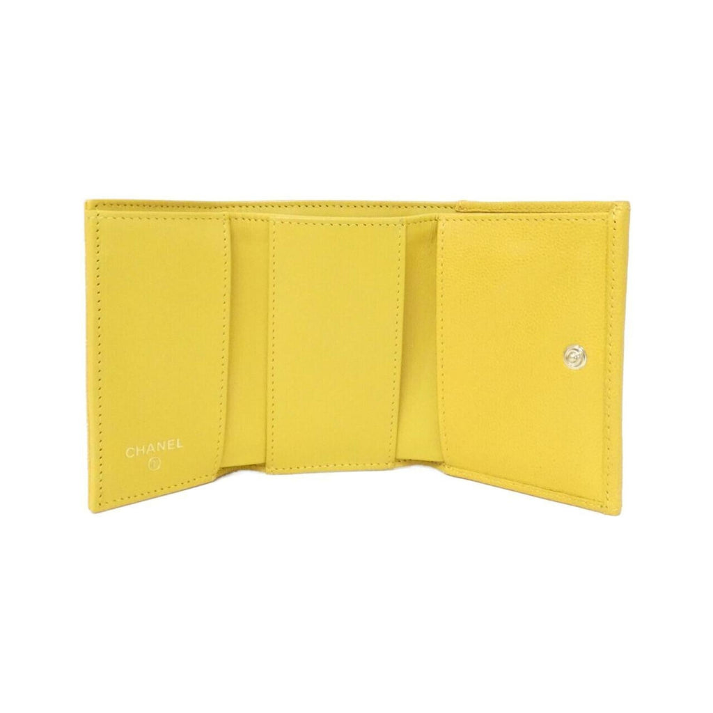 Chanel Dark Yellow Grained Calfskin Wallet (Bi-Fold) (Pre-Owned)