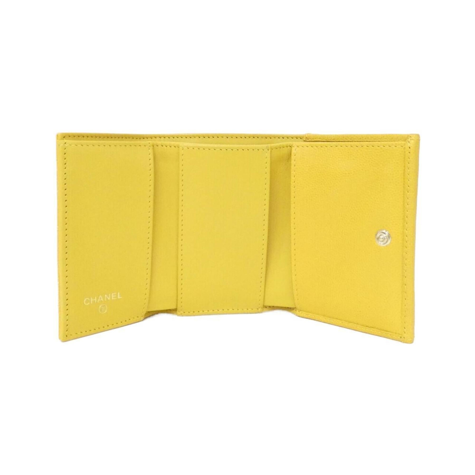 Chanel Dark Yellow Grained Calfskin Wallet (Bi-Fold) (Pre-Owned)
