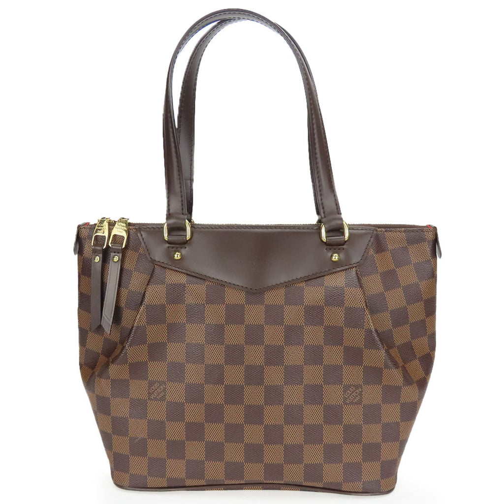 Louis Vuitton Brown Damier Canvas Leather Tote Bag (Pre-Owned)