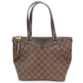 Louis Vuitton Brown Damier Canvas Leather Tote Bag (Pre-Owned)