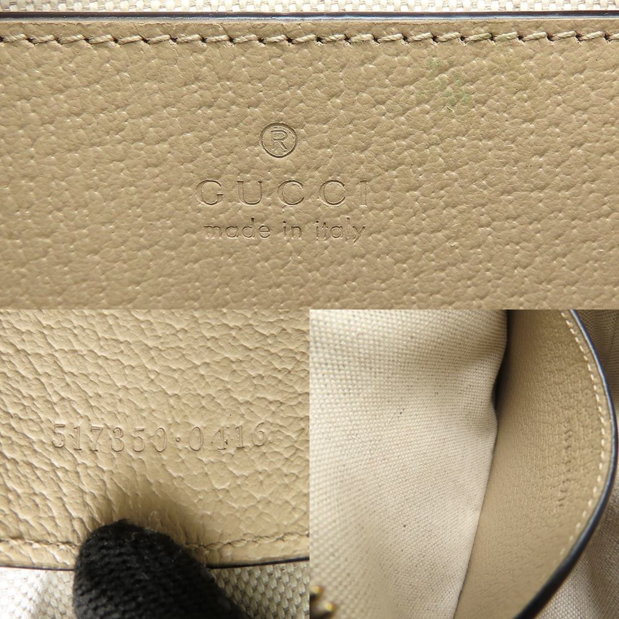 Gucci Beige White Gg Supreme Leather Shoulder Bag (Pre-Owned)