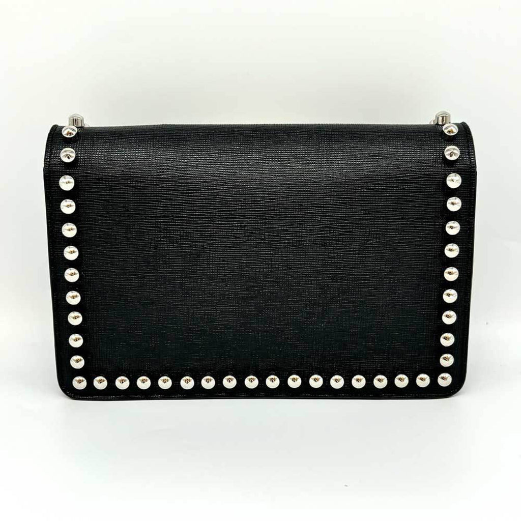 Fendi Black Leather Chain/Shoulder Wallet (Pre-Owned)