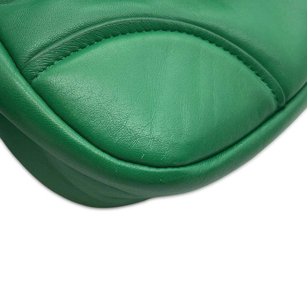Prada Green Leather Handbag Shoulder Bag (Pre-Owned)