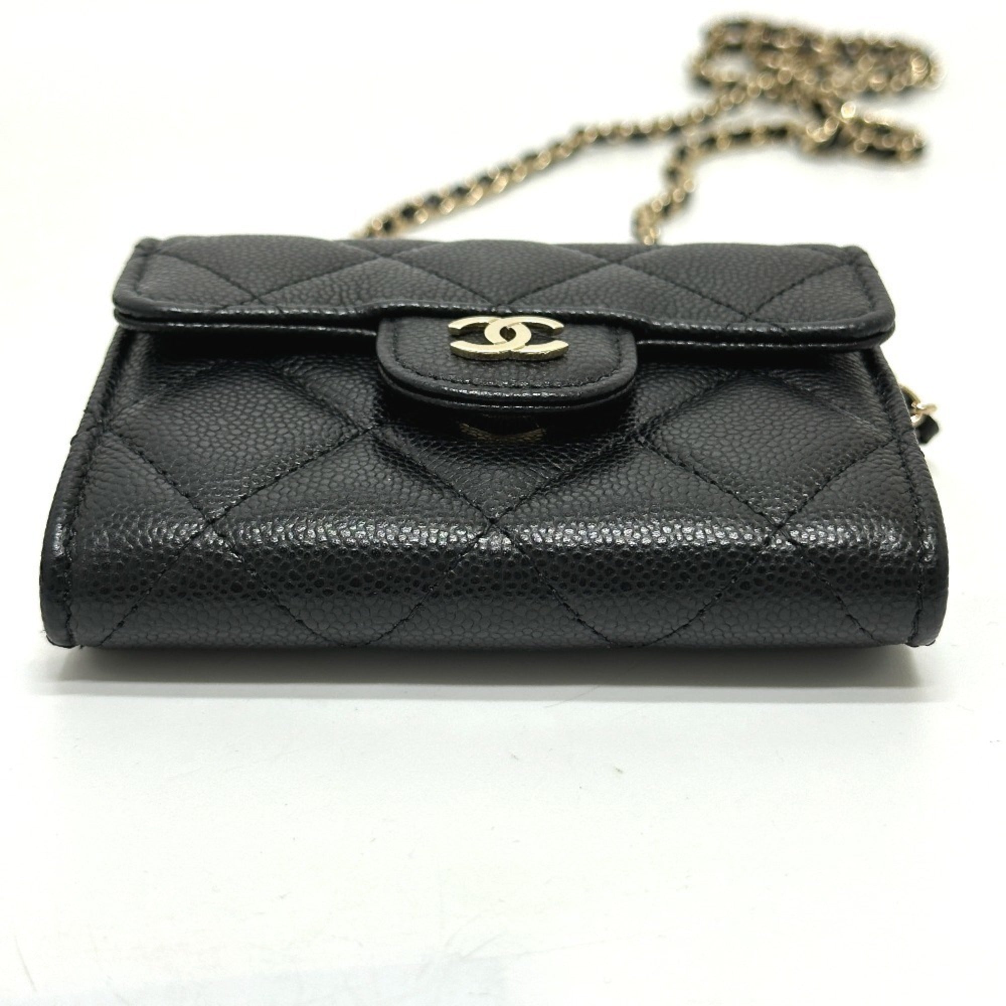 Chanel Black Grained Calfskin Coin Purse/Coin Case (Pre-Owned)