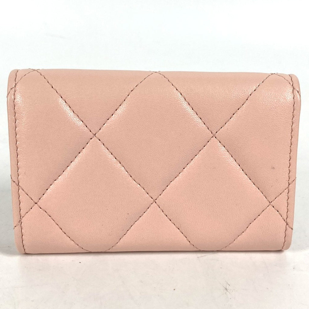 Chanel Pink Leather Coin Purse/Coin Case (Pre-Owned)