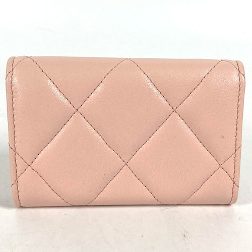 Chanel Pink Leather Coin Purse/Coin Case (Pre-Owned)