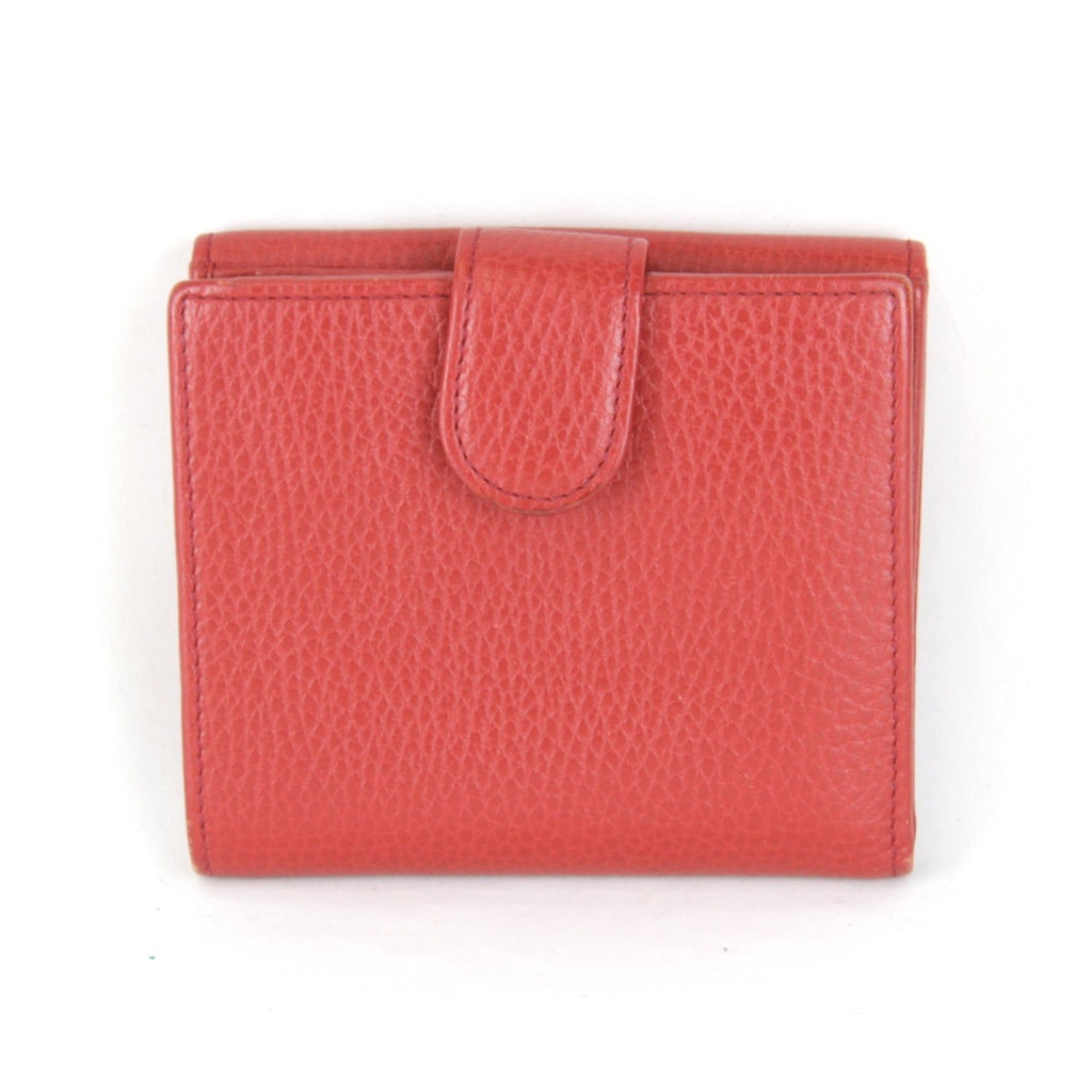 Gucci Red Color Leather Wallet (Bi-Fold) (Pre-Owned)