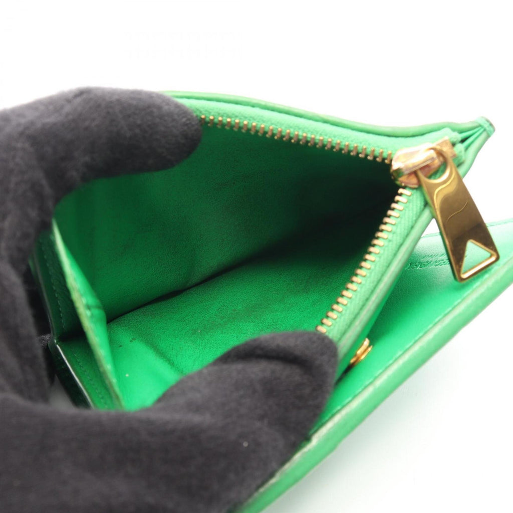 Bottega Veneta Green Leather Wallet (Bi-Fold) (Pre-Owned)