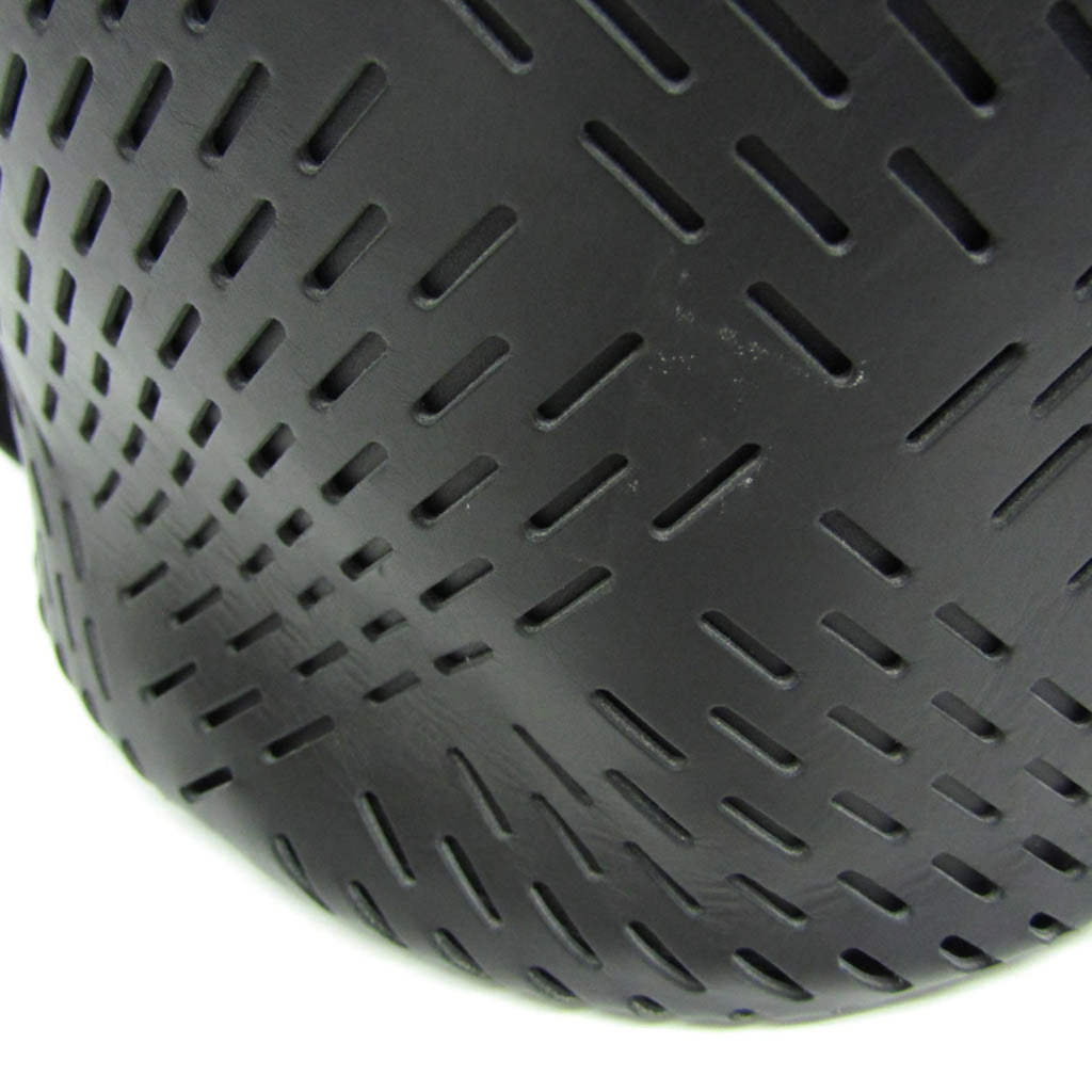 Bottega Veneta Paper Bucket Bag Perforated Leather Black Leather Shoulder Bag Bag (Pre-Owned)