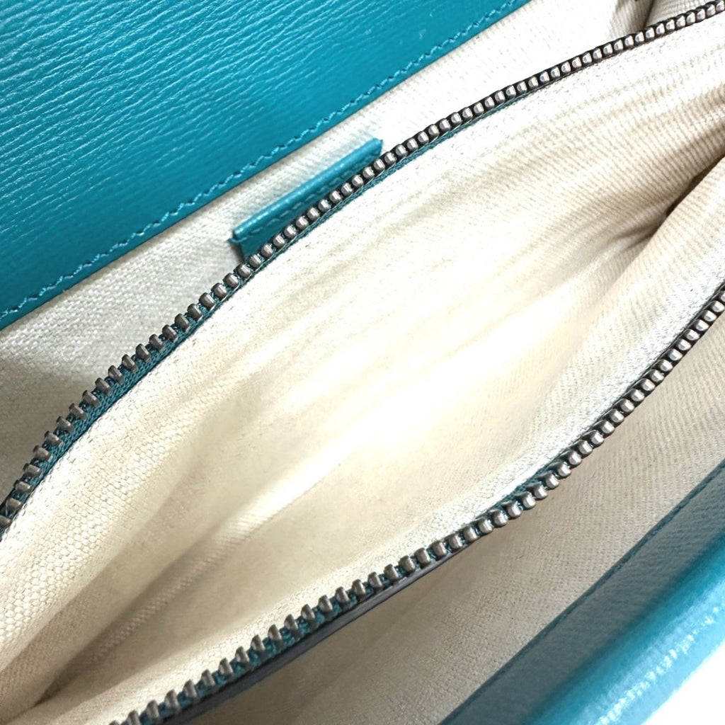 Gucci Blue Green Leather Shoulder Bag (Pre-Owned)