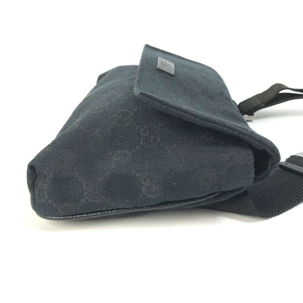 Gucci Black Gg Canvas Leather Fanny Pack (Pre-Owned)