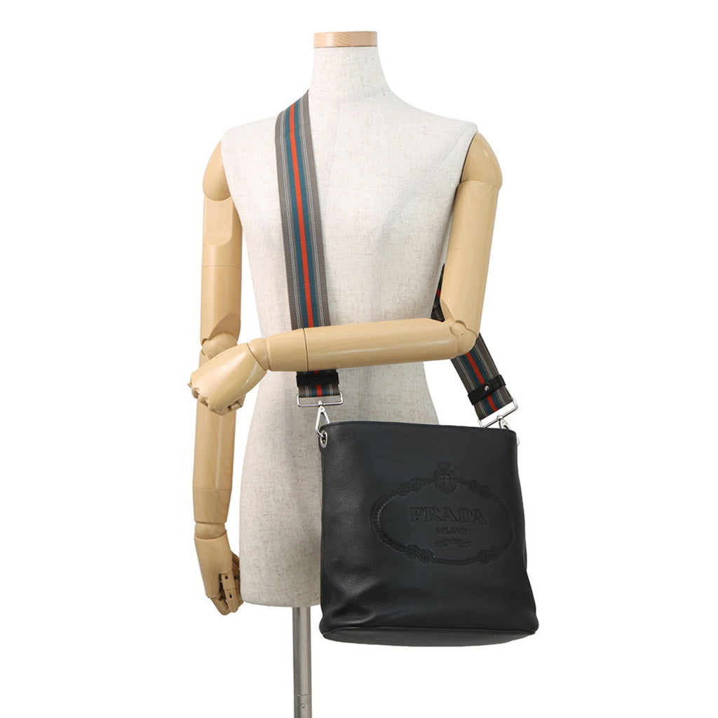 Prada Black Leather Handbag Shoulder Bag (Pre-Owned)