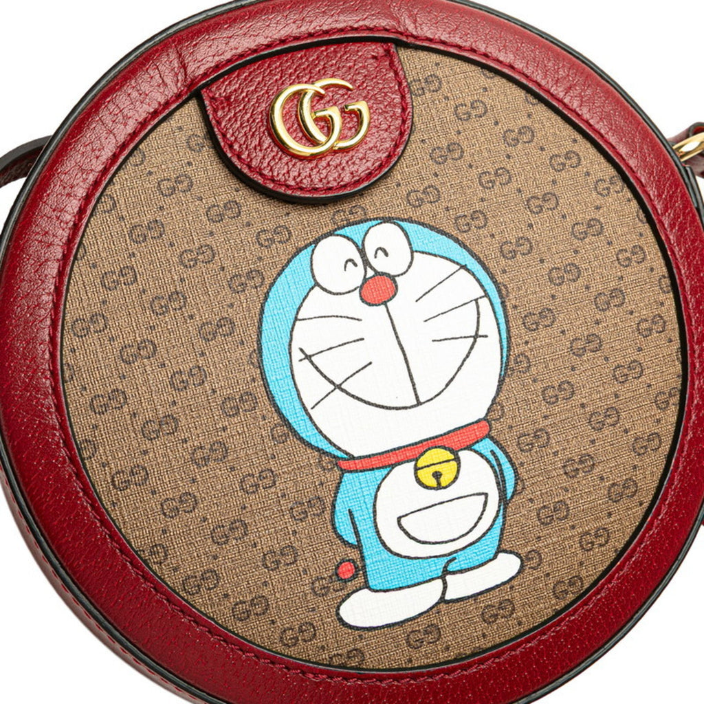 Gucci Brown Red Color Pvc Leather Shoulder Bag (Pre-Owned)