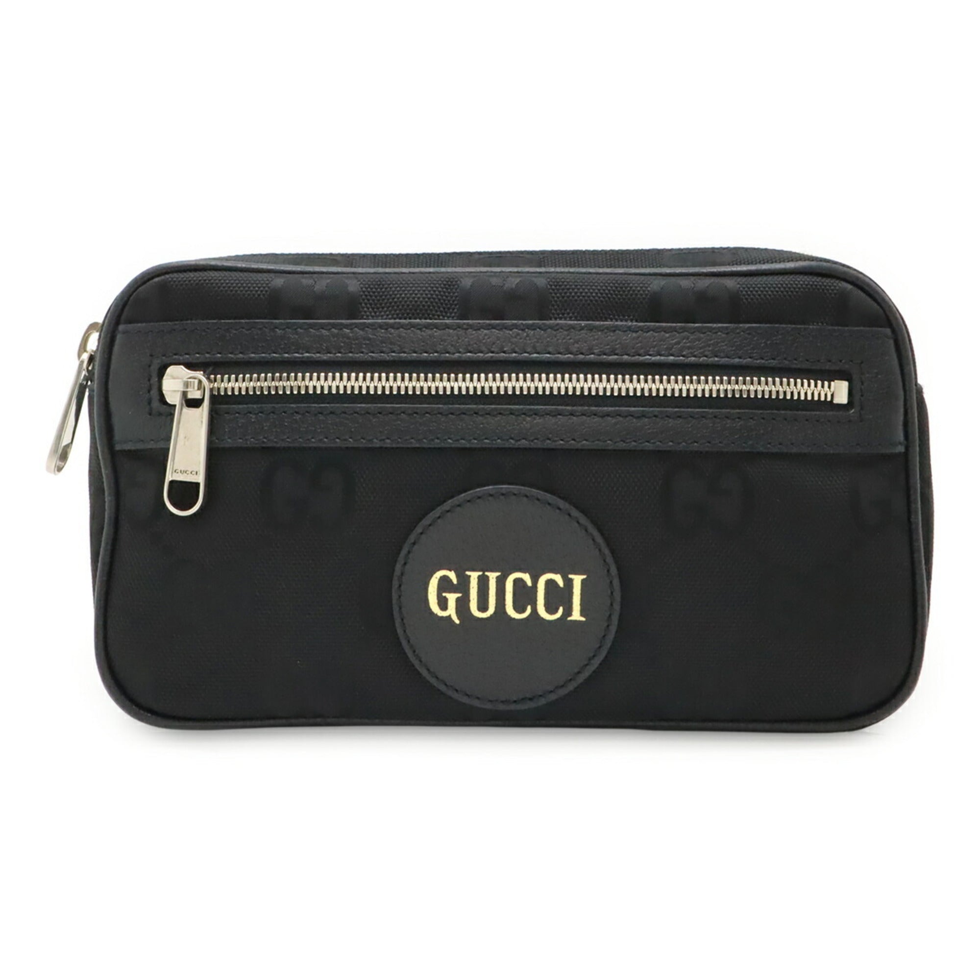 Gucci Black Nylon Canvas Leather Fanny Pack Sling Bag (Pre-Owned)