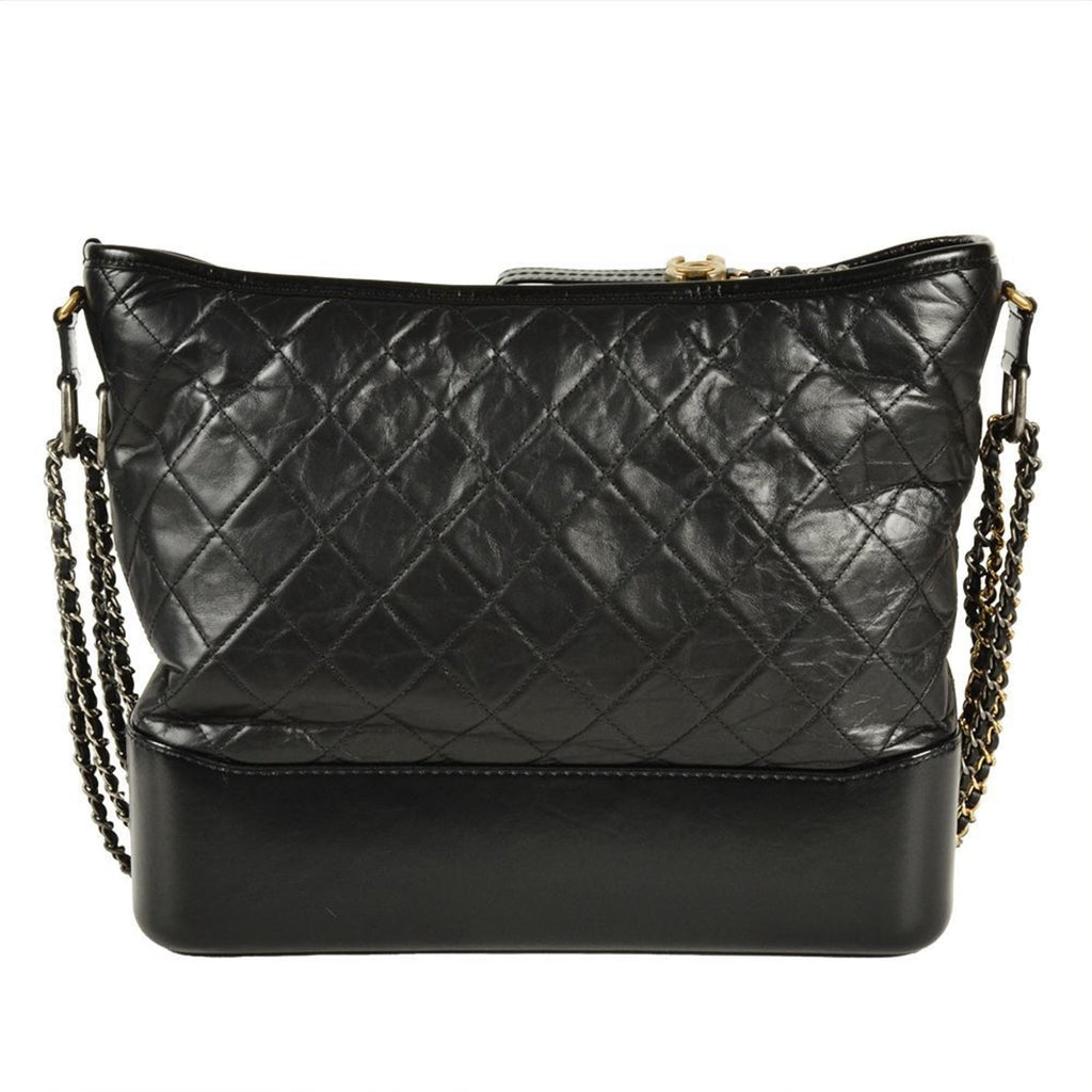 Chanel Gabriel Black Leather Shoulder Bag (Pre-Owned)