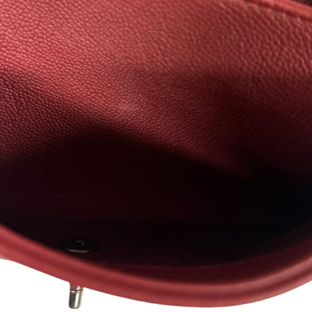 Chanel Matelasse Red Color Leather Shoulder Bag (Pre-Owned)