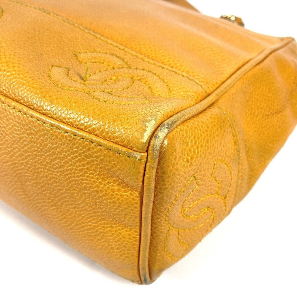 Chanel Yellow Grained Calfskin Shoulder Bag Tote Bag (Pre-Owned)