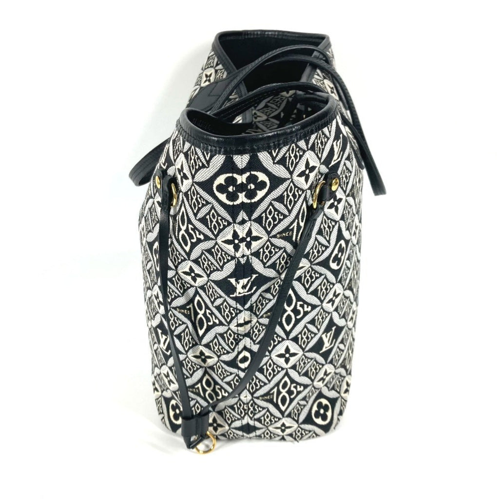 Louis Vuitton Black White Jacquard Leather Shoulder Bag Tote Bag (Pre-Owned)