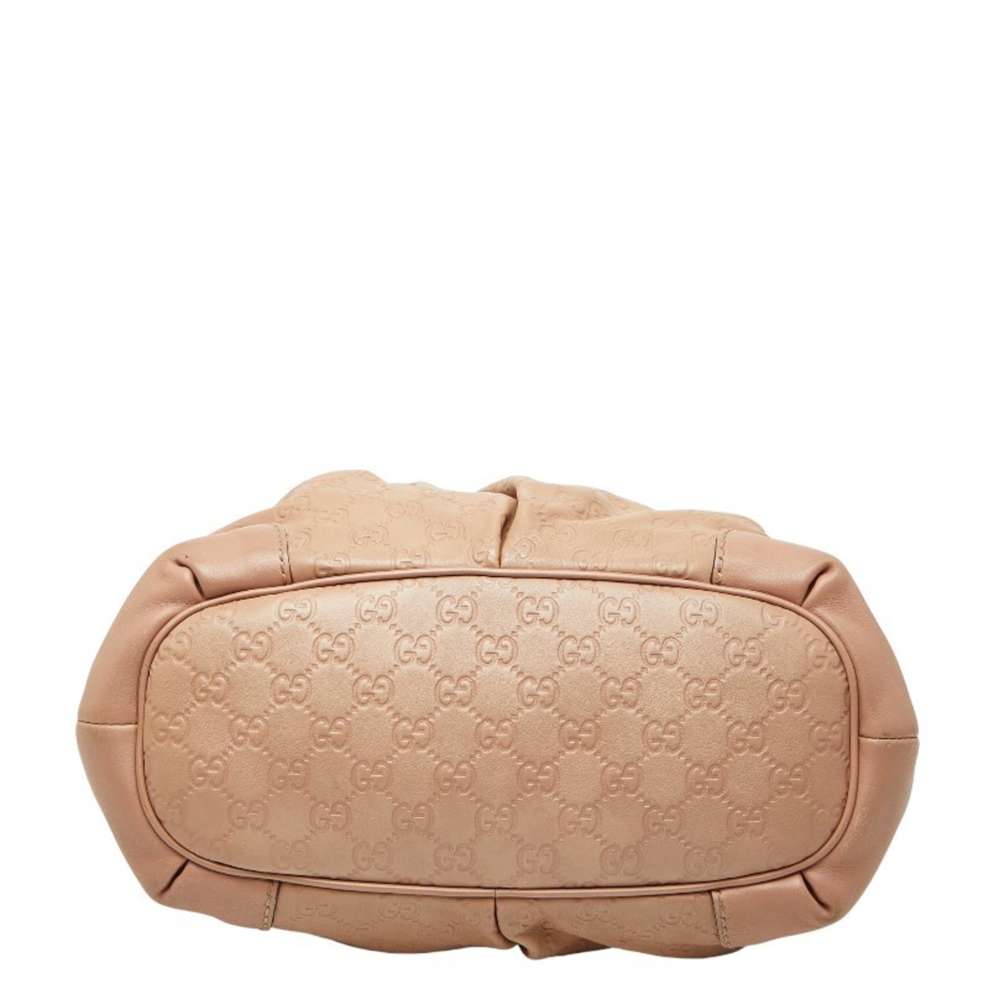 Gucci Beige Pink Canvas Leather Handbag Shoulder Bag (Pre-Owned)