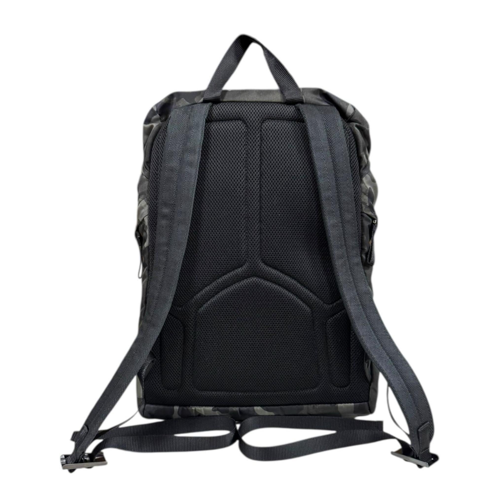 Prada Black Green Nylon Backpack (Pre-Owned)