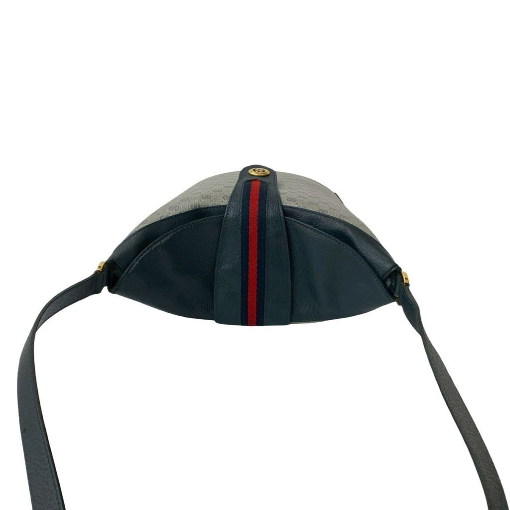 Gucci Navy Red Color Leather Pvc Shoulder Bag (Pre-Owned)