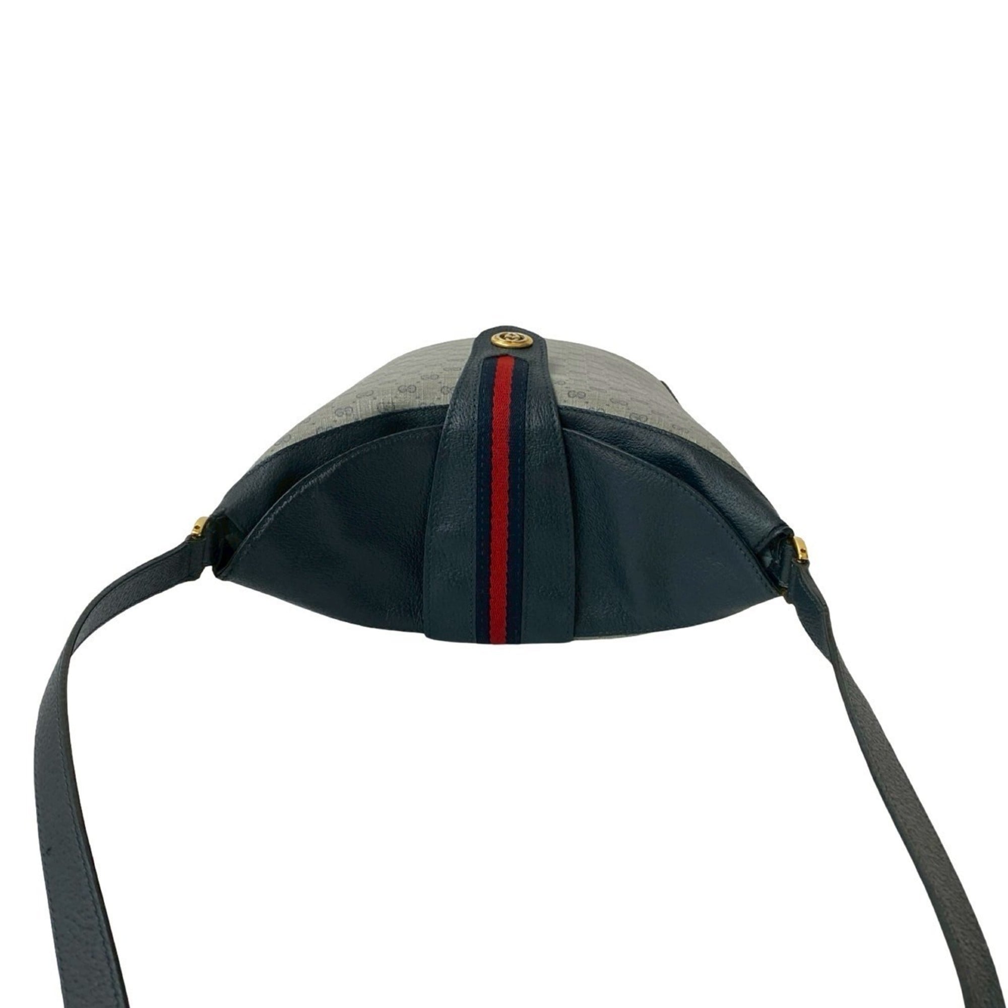 Gucci Navy Red Color Leather Pvc Shoulder Bag (Pre-Owned)