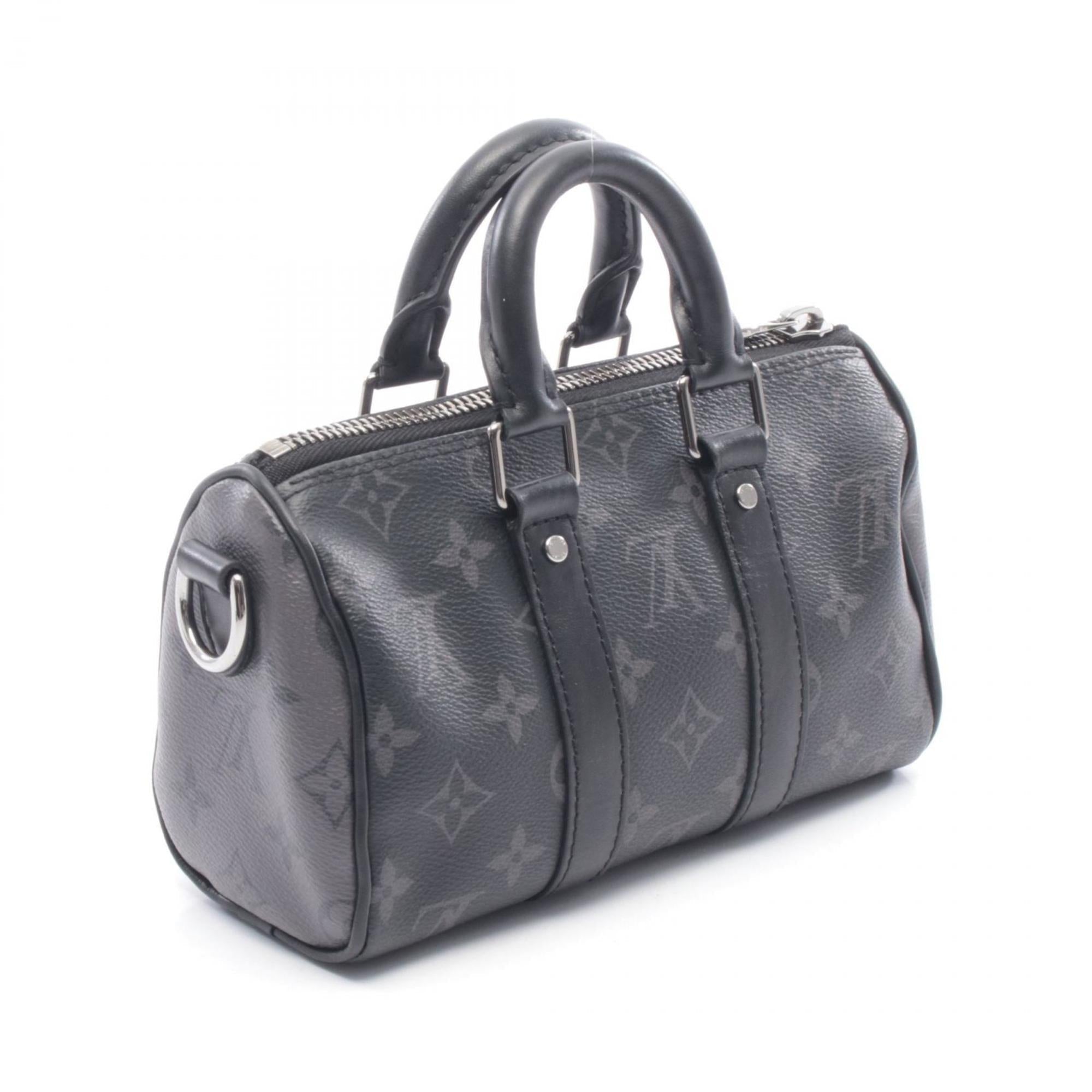 Louis Vuitton Black Coated Canvas Leather Handbag (Pre-Owned)