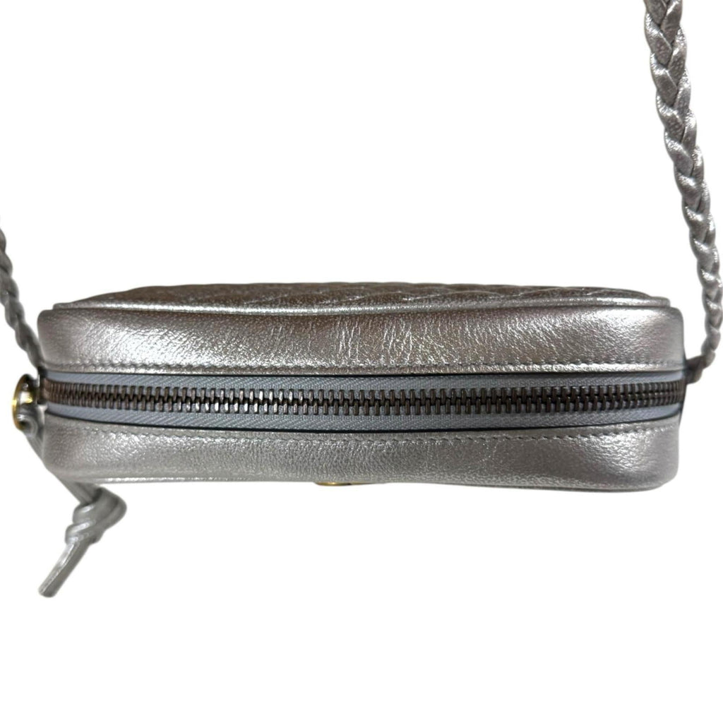 Gucci Silver Leather Shoulder Bag (Pre-Owned)