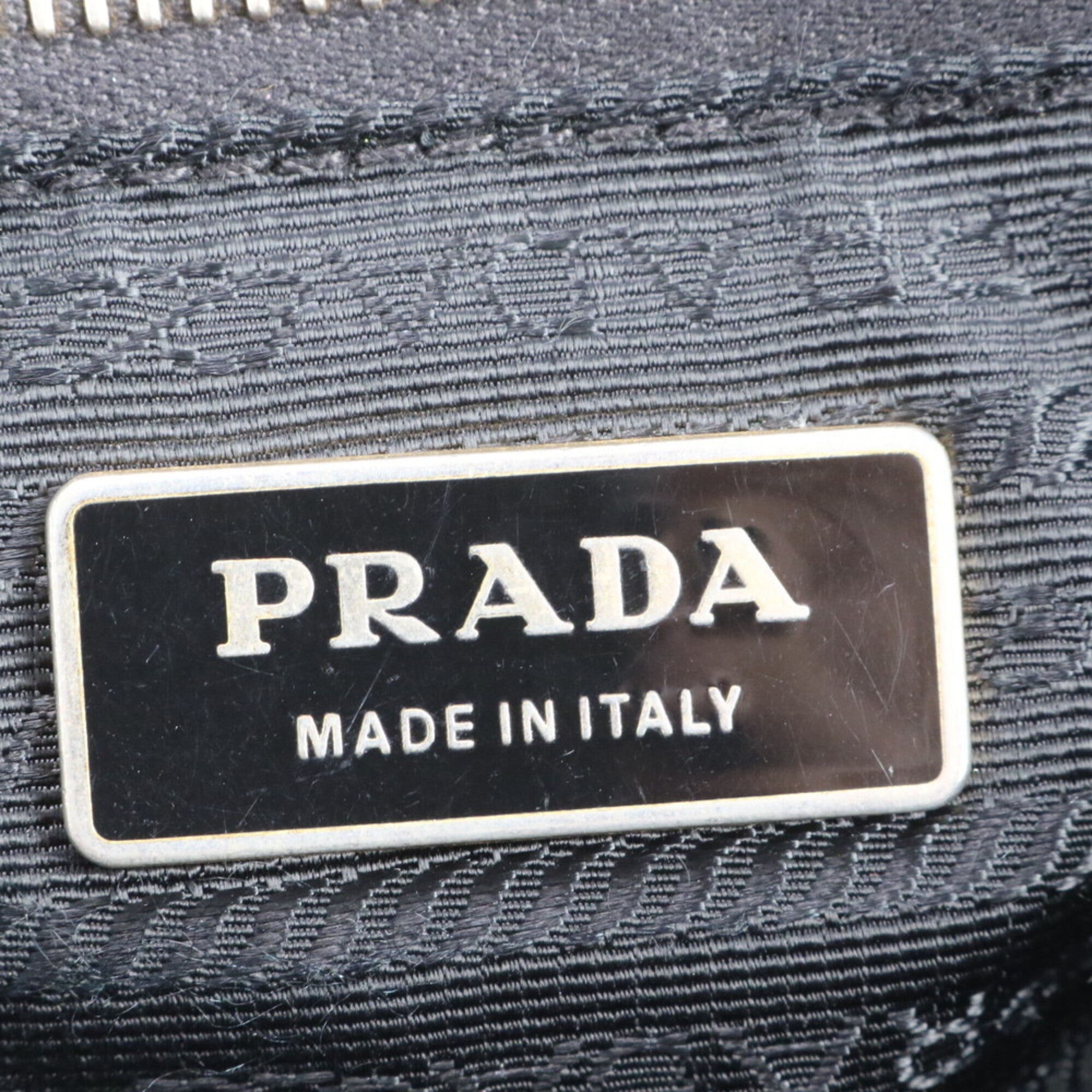 Prada Black Nylon Leather Handbag Tote Bag (Pre-Owned)