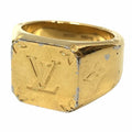 Louis Vuitton Gold Metal Band Ring (Pre-Owned)