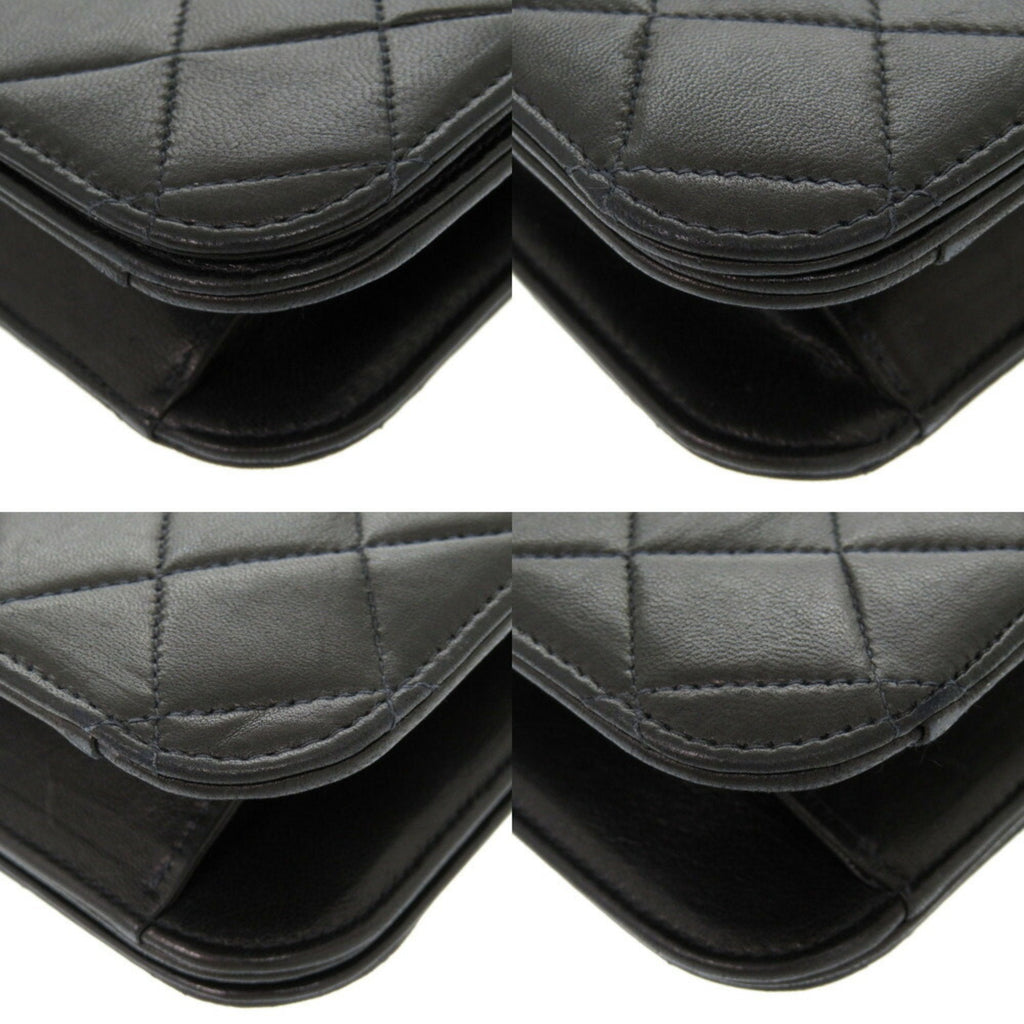 Chanel Matelasse Black Leather Shoulder Bag (Pre-Owned)
