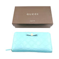 Gucci Blue Light Blue Leather Long Wallet (Bi-Fold) (Pre-Owned)