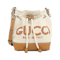 Gucci Beige Brown Cotton Linen Canvas Leather Shoulder Bag (Pre-Owned)