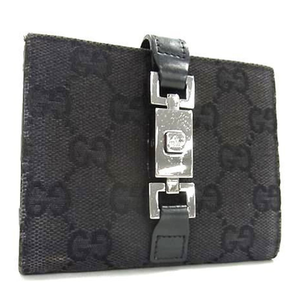 Gucci Black Gg Canvas Leather Wallet (Bi-Fold) (Pre-Owned)