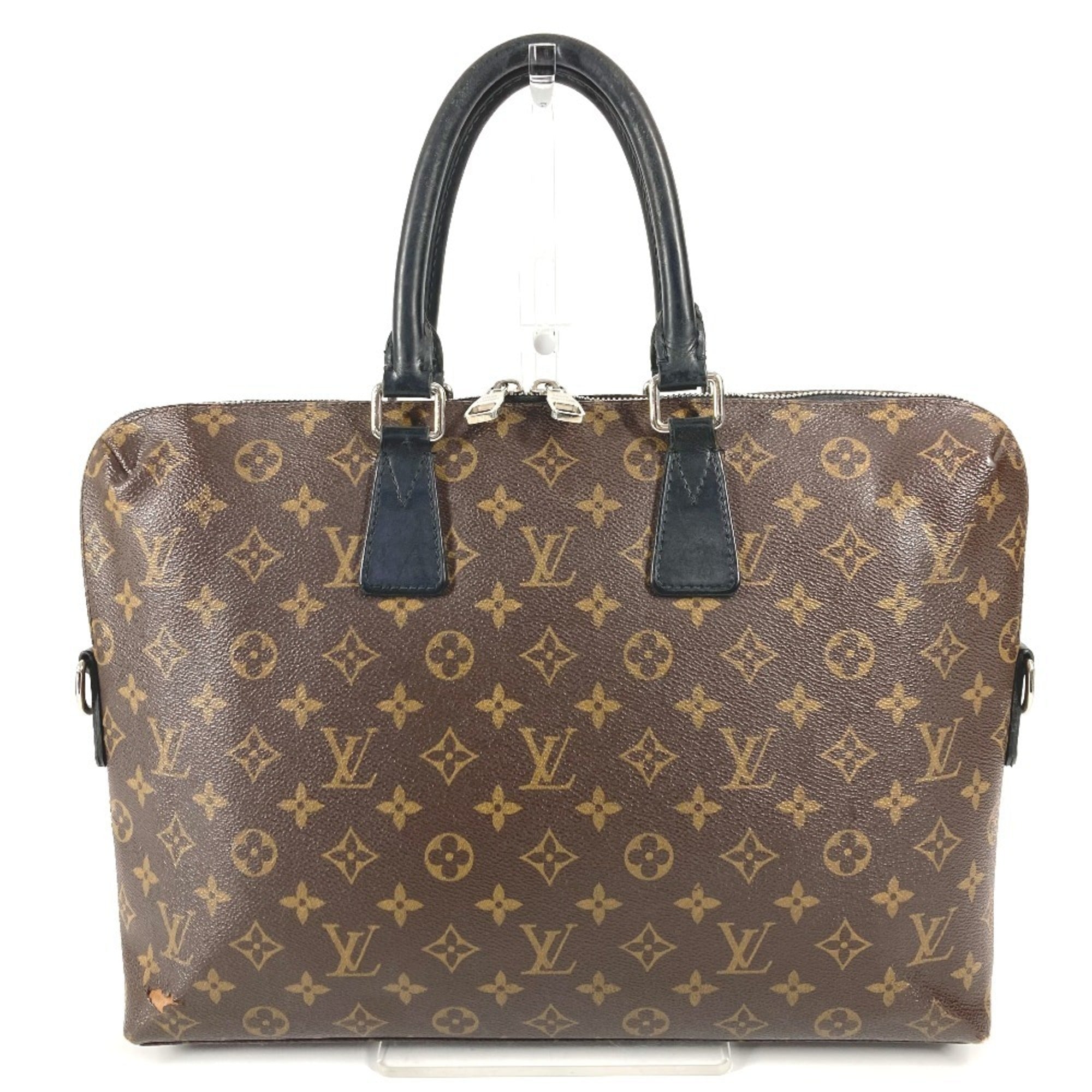 Louis Vuitton Black Brown Monogram Canvas Handbag (Pre-Owned)