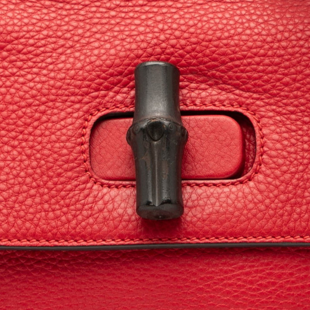 Gucci Red Color Leather Handbag Shoulder Bag (Pre-Owned)