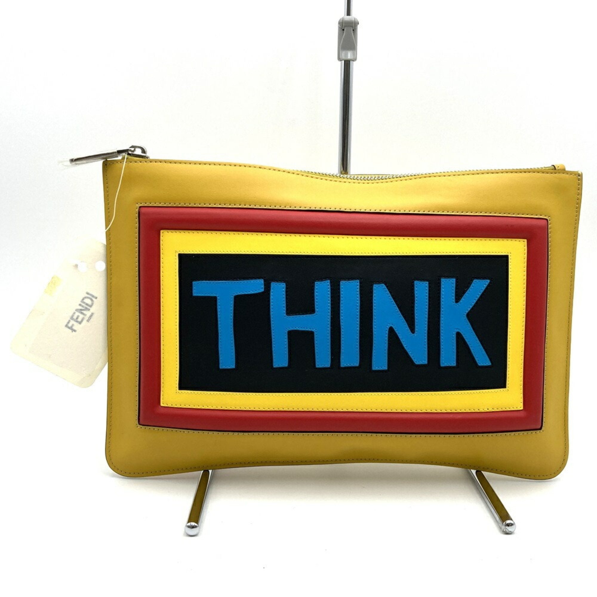 Fendi Yellow Leather Clutch Bag (Pre-Owned)